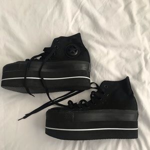 High Top Black Platform Converse RARE